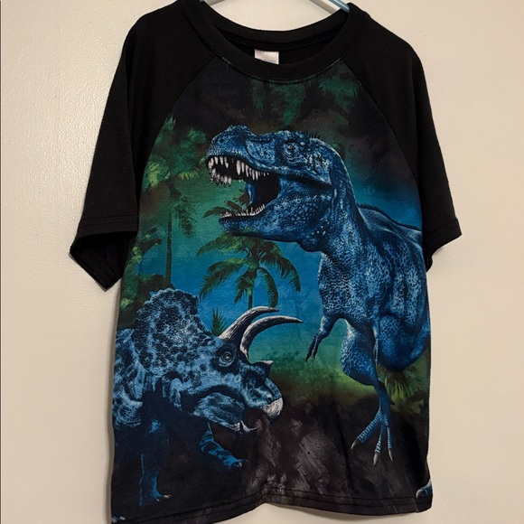 Boys Dino Pajamas size 7/8 Children's Place Black T-Shirt - Picture 1 of 4